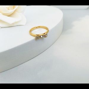 Kate spade gold tone crystals bow ring firm price